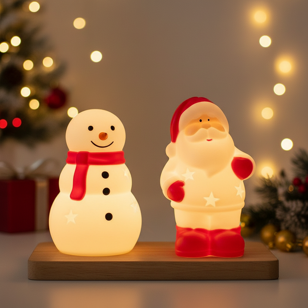 Inflatable Christmas Santa/Snowman Night Light – Warm LED Holiday Decor