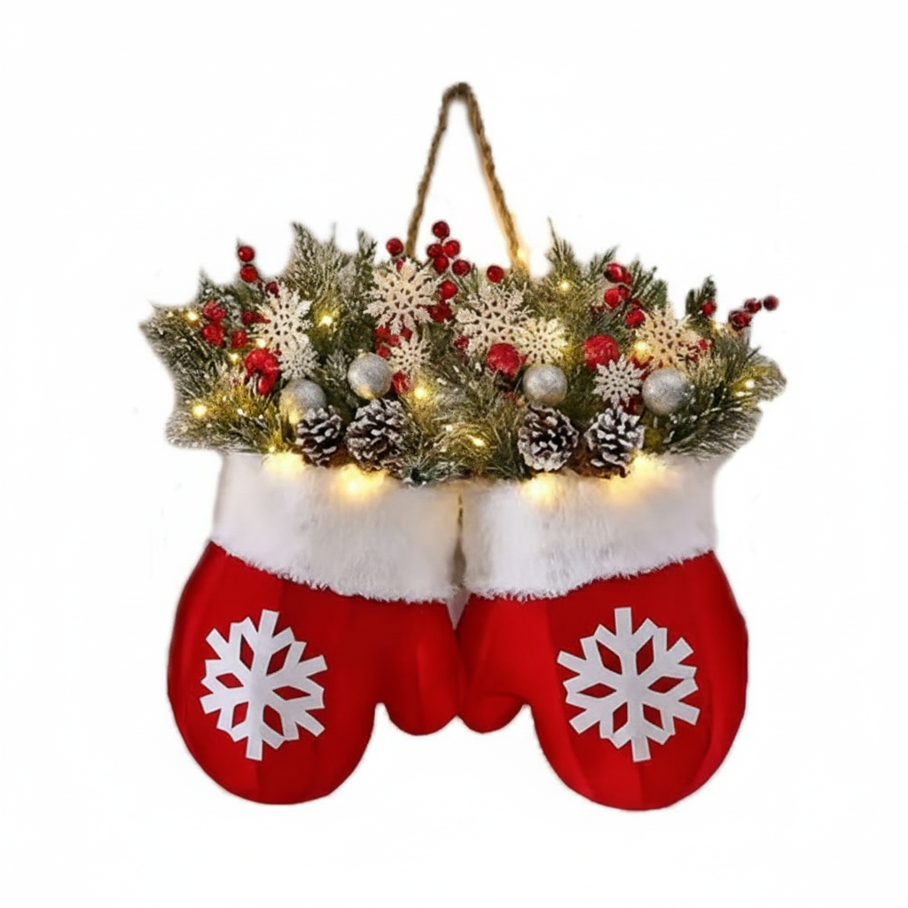 LED Christmas Flower Basket – Warm Light Holiday Table Decoration