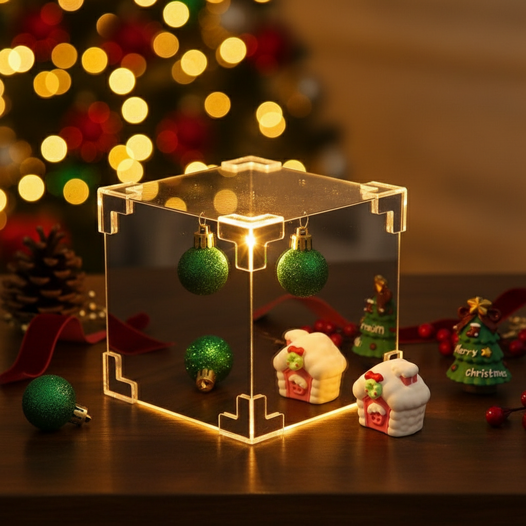 Christmas Cube LED Night Light – DIY 3D Snowman & Santa Holiday Decoration