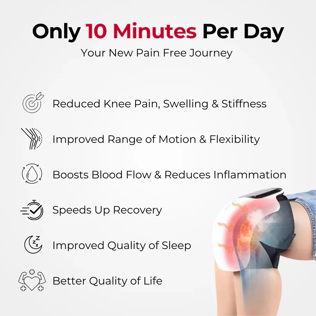 Akıllı Isıtmalı Diz Masaj Cihazı – Kızılötesi Terapi, Titreşim ve Ağrı Giderici Masaj